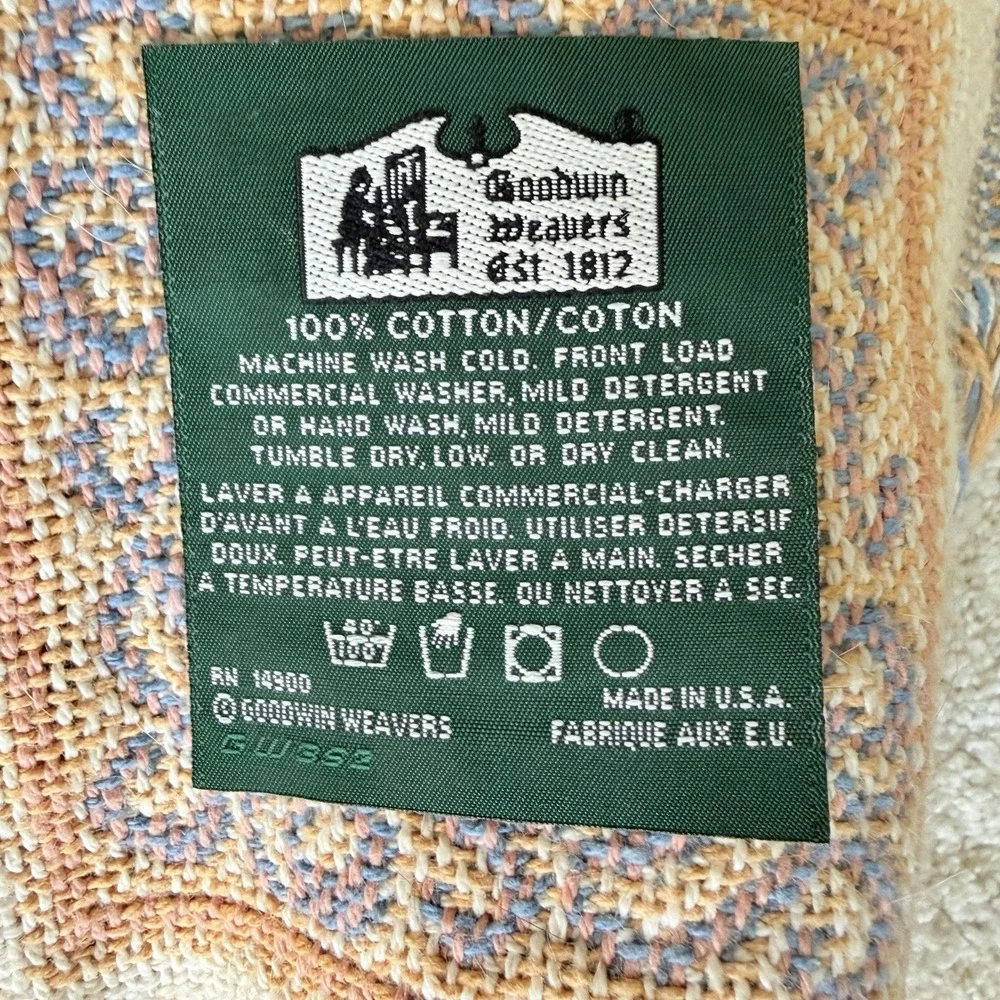 VTG Goodwin Weavers Angels Holiday Cotton Tapestry Throw Blanket Made In USA